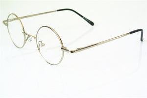 60s Vintage 37mm small Round Eyeglass Frames Spring Hinges myopia Rx able Glasses Spectacles come with clear lenses