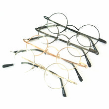 Load image into Gallery viewer, 60s Vintage 37mm small Round Eyeglass Frames Spring Hinges myopia Rx able Glasses Spectacles come with clear lenses
