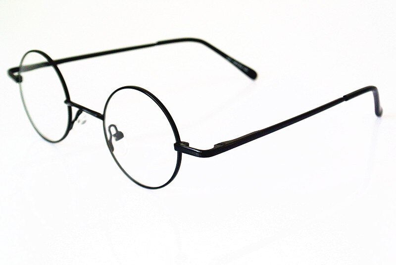 60s Vintage 37mm small Round Eyeglass Frames Spring Hinges myopia Rx able Glasses Spectacles come with clear lenses