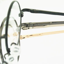 Load image into Gallery viewer, 60s Vintage 37mm small Round Eyeglass Frames Spring Hinges myopia Rx able Glasses Spectacles come with clear lenses