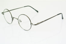 Load image into Gallery viewer, 60s Vintage 37mm small Round Eyeglass Frames Spring Hinges myopia Rx able Glasses Spectacles come with clear lenses