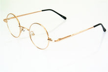 Load image into Gallery viewer, 60s Vintage 37mm small Round Eyeglass Frames Spring Hinges myopia Rx able Glasses Spectacles come with clear lenses