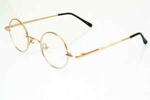60s Vintage 37mm small Round Eyeglass Frames Spring Hinges myopia Rx able Glasses Spectacles come with clear lenses