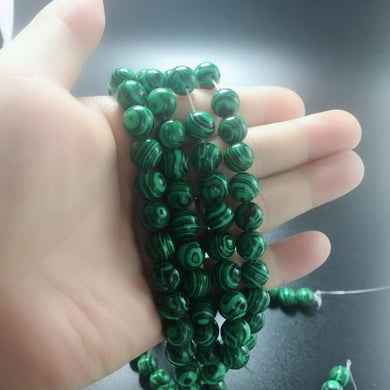6PCS vendita al dettaglio all'ingrosso perline di pietra naturale per la creazione di gioielli 8-10mm braccialetto di malachite collana fai da te yoga preghiera guarigione equilibrio 