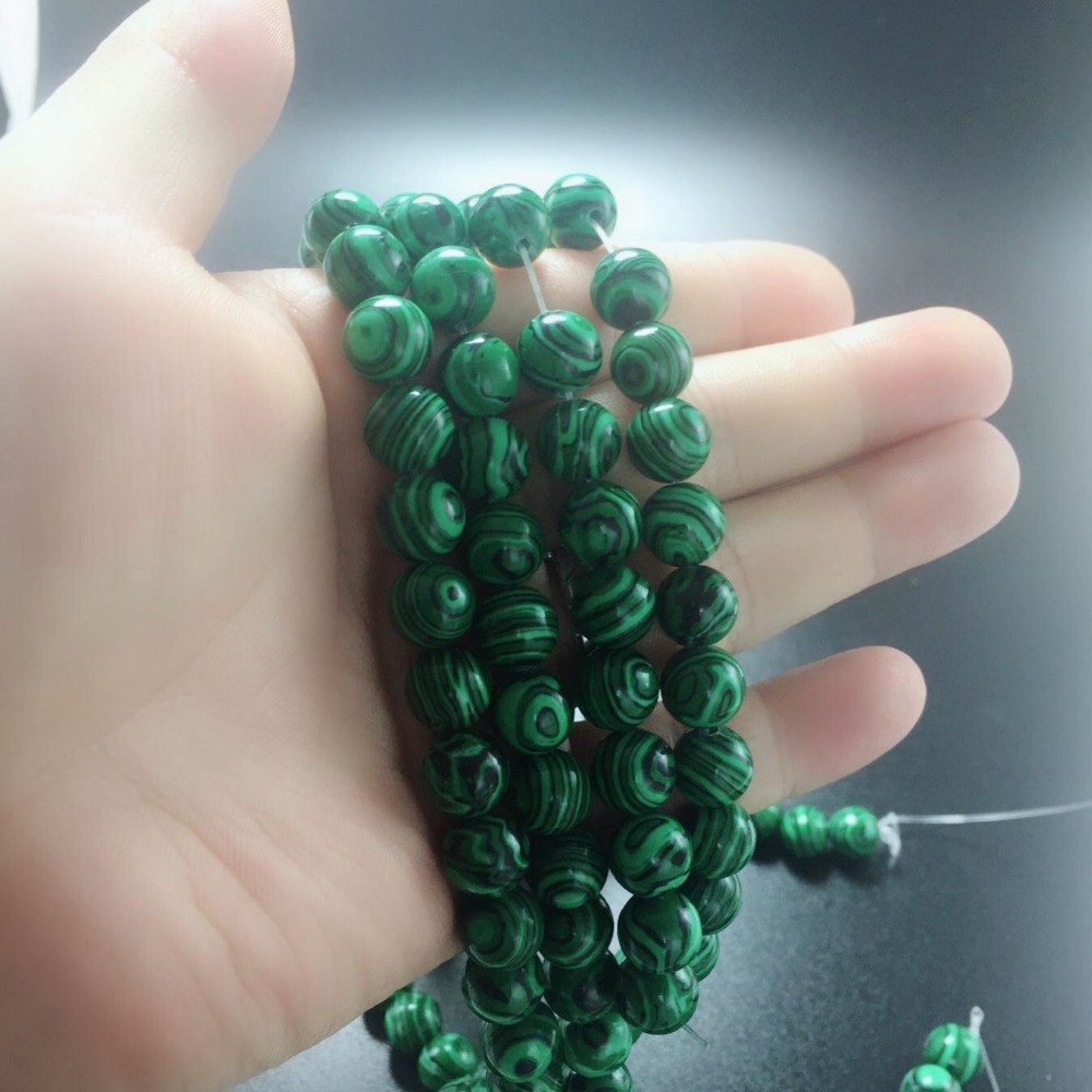 6PCS vendita al dettaglio all'ingrosso perline di pietra naturale per la creazione di gioielli 8-10mm braccialetto di malachite collana fai da te yoga preghiera guarigione equilibrio 