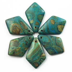 6Pcs Charming New Ghost's Eye Jaspers Rhombus Pendant Bead 26x17x4mm Th180925(Send Randomly)