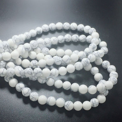 6 pezzi all'ingrosso e al dettaglio 8-12mm perline di pietra naturale pietra rotonda bianca sciolto fai da te per la creazione di gioielli collana braccialetto originale 