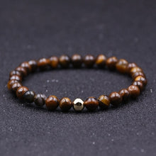Load image into Gallery viewer, 6mm 5 Styles Tiger Eyes Lava Stone Bracelet Set Couple White Natural Stone Bracelet Beads Charm Bracelet Men Women