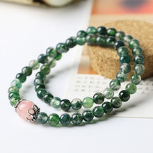 Load image into Gallery viewer, 6mm Natural Agate Bracelet Women Moss Agate Beads Bracelet Ladies Natural Stone Bracelet Femme