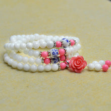Load image into Gallery viewer, 6mm Natural Tridacna Bead Stone Bangle ,Fine White Tridacna 108pcs Beaded Jewelry Bracelets For Woman As Gifts,Can Drop Shipping