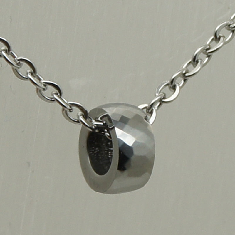 6mm diametre mini multi facet circle rolling girl/women hi-tech scratch proof tungsten necklaces & pendants
