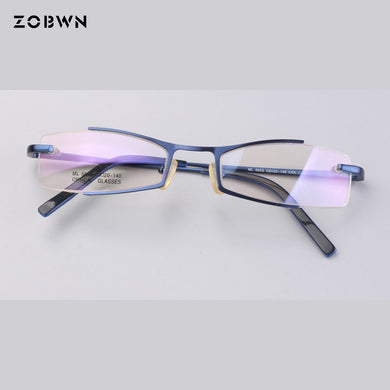 Unisex small size Vintage rimless Eye Glasses With Clear Lens, Women Men Plain Prescription Myopia Optic Frame Eyeglasses