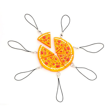 7 PCS In 1 Set Pizza Necklace Best Friends Forever Necklace or Keychian For Friends Best Gifts for Friends