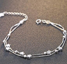 Load image into Gallery viewer, 7Styles Ball Stars Real 925 Silver Chain &amp; Link Bracelets for Women Fashion Fine Sterling-Silver-Jewelry Brand SSB002