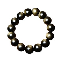 Load image into Gallery viewer, 8-12MM Natural Stone Golden Obsidian Bracelet Round Aventurine Beads Bangle Men Women Crystal Quartz Jewelry Love Energy Gift