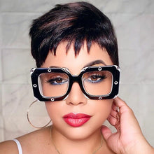 Load image into Gallery viewer, 80502 Oversized Acetate Square Glasses Frame Diamond Women Optical Computer EyeGlasses