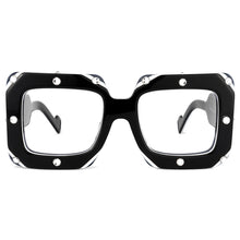 Load image into Gallery viewer, 80502 Oversized Acetate Square Glasses Frame Diamond Women Optical Computer EyeGlasses