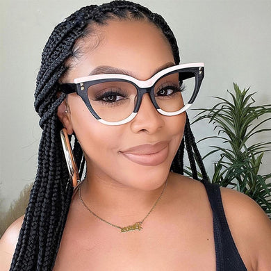 80527 Handmade Cat-eye Acetate Glasses Frame Oversized Women Optical Prescription Computer Eyeglasses