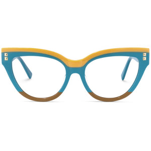 80527 Handmade Cat-eye Acetate Glasses Frame Oversized Women Optical Prescription Computer Eyeglasses