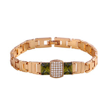 Load image into Gallery viewer, 808 STORE New Fine Jewelry 18k Gold Crystal Bracelet Fashion Watch Chain Bracelet Women Wedding Party Jewelry Accessories