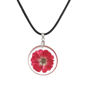 Handmade Boho Transparent Resin Dried Flower Daisy Necklace Ball Chain Silver Color White Round 45cm long, 1 Piece