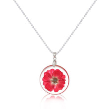 Load image into Gallery viewer, Handmade Boho Transparent Resin Dried Flower Daisy Necklace Ball Chain Silver Color White Round 45cm long, 1 Piece