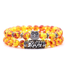 Load image into Gallery viewer, 8mm 16 Colors 2Pcs/set Owl Lava Stone Bracelet Set Tiger Eyes Stone Bracelet Homme Couple Charms Friends Bracelets &amp; Bangles