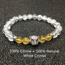 Load image into Gallery viewer, 8mm Crystals Natural Citrine Bracelet Lava Stone Bracelet For Women Bracelet Citrine Charms Pierre Naturelle Citrine citrino