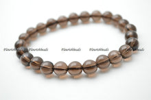 Load image into Gallery viewer, 8mm Matte Natural Smoky Quartz Faceted or Smooth Stone Round Beads Elastic Line Bracelets Fashion Woman Jewelry