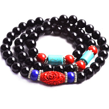 Load image into Gallery viewer, 8mm Natural Gemstone beaded Bracelets Tibetan Buddhist Muti-Layer Prayer Bead Bracelet Gourd Mala Prayer Bracelet for Meditation