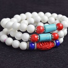 Load image into Gallery viewer, 8mm Natural Gemstone beaded Bracelets Tibetan Buddhist Muti-Layer Prayer Bead Bracelet Gourd Mala Prayer Bracelet for Meditation