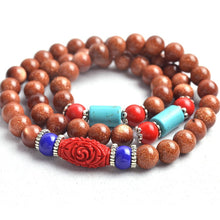 Load image into Gallery viewer, 8mm Natural Gemstone beaded Bracelets Tibetan Buddhist Muti-Layer Prayer Bead Bracelet Gourd Mala Prayer Bracelet for Meditation