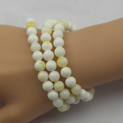 Collana con braccialetto di conchiglia Tridacna naturale da 8 mm Collana con braccialetto di preghiera Buddha Mala I sette tesori del buddismo all'ingrosso! 