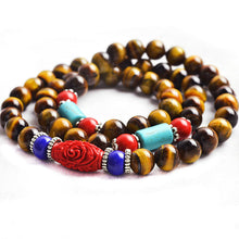 Load image into Gallery viewer, 8mm Natural White Tridacna gemstone beads Tibetan Buddhist Muti-layer Prayer Beads Gourd mala Prayer Bracelet for Meditation