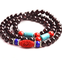 Load image into Gallery viewer, 8mm Natural White Tridacna gemstone beads Tibetan Buddhist Muti-layer Prayer Beads Gourd mala Prayer Bracelet for Meditation