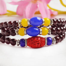 Load image into Gallery viewer, 8mm Natural gemstone beads Tibetan Buddhist Muti-layer Prayer Beads Gourd mala Prayer Bracelet for Meditation
