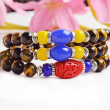 Load image into Gallery viewer, 8mm Natural gemstone beads Tibetan Buddhist Muti-layer Prayer Beads Gourd mala Prayer Bracelet for Meditation