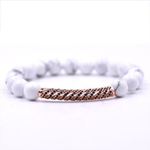 Carica l'immagine nel visualizzatore di Gallery, Bracciale in pietra lavica occhio di tigre da 8 mm con ciondoli perline in zircone set di braccialetti con coppia braccialetto rosso per uomo donna regali per regali X 