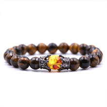 Load image into Gallery viewer, 8mm Women Chakra Bracelet Male Tiger Eye Natural Lava Stone Bracelet Femme Armband Heren Set Men Couple Bracelets Beads Charms