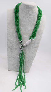 8rows green jade round shape 4mm +dargon clasp necklace 32inch wholesale beads nature
