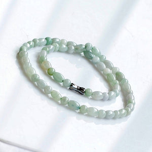 8x6mm Natural Burma Jade Beads Necklace Jewelry , Fine Beaded Jewelry Necklace For Women Gift With Certificate Can Drop Shipping
