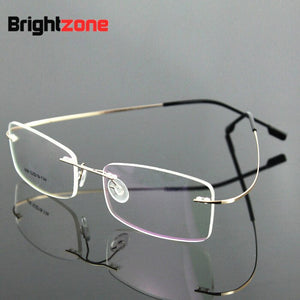 9 Colors Lightest Optical glasses Memory Titanium Alloy Rimless  Frame Myopia Prescription Glasses 1.56 1.61 Progressive Lenses