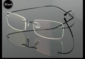 9 Colors Lightest Optical glasses Memory Titanium Alloy Rimless  Frame Myopia Prescription Glasses 1.56 1.61 Progressive Lenses