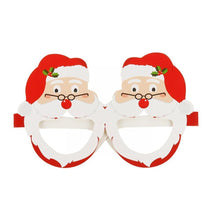 Load image into Gallery viewer, 9 Packs Santa Claus Snowman Deer Christmas Tree Paper Photo Supplies Props Christmas Glasses Decoration P8m2