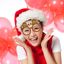 Load image into Gallery viewer, 9 Packs Santa Claus Snowman Deer Christmas Tree Paper Photo Supplies Props Christmas Glasses Decoration P8m2