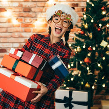 Load image into Gallery viewer, 9 Packs Santa Claus Snowman Deer Christmas Tree Paper Photo Supplies Props Christmas Glasses Decoration P8m2