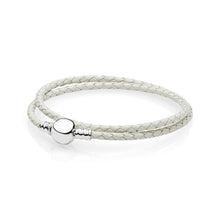 Carica l'immagine nel visualizzatore di Gallery, Bracciale di base in corda di cuoio in argento sterling 925 stile 9 per donna Chiusura con clip adatta perline e pendenti per donna 