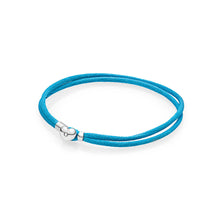 Carica l'immagine nel visualizzatore di Gallery, Bracciale di base in corda di cuoio in argento sterling 925 stile 9 per donna Chiusura con clip adatta perline e pendenti per donna 