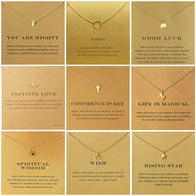 Load image into Gallery viewer, 9 Style Gold Color Key Circle Necklace For Women Minimalist Infinity Pendant Necklaces Valentine's Day Gift Necklace With Card