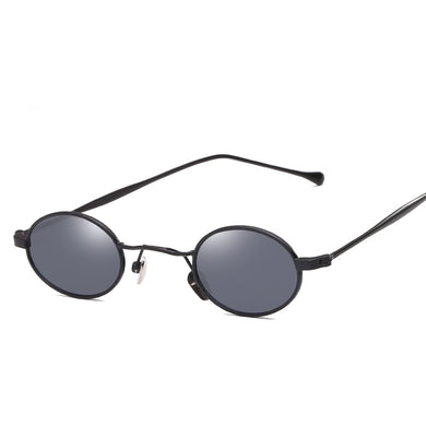 Occhiali da sole rotondi vintage anni '90 piccoli uomo donna retrò designer di marca unisex lenti circolari nere occhiali da sole tonalità UV400